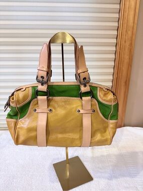 vintage Celine Bicolor Leather Boogie Bag